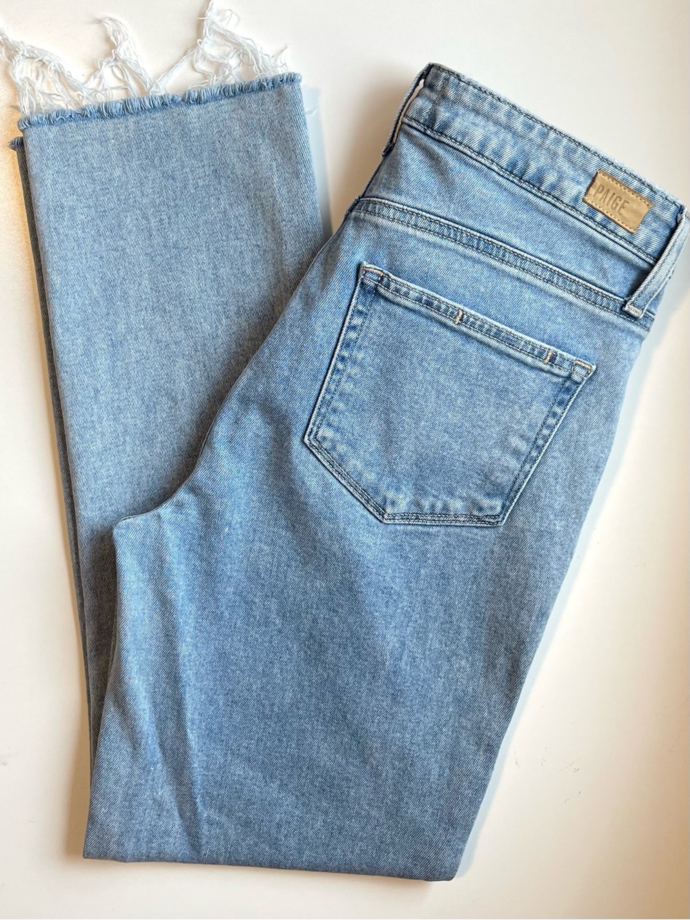 PAIGE Light Blue Cropped Ankle Jeans